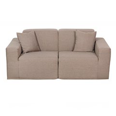 2 Place Seating  Brown Compressed Foam Sectional Sofa
