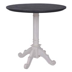 Ashbury Pedestal Base Table Antique White/Black