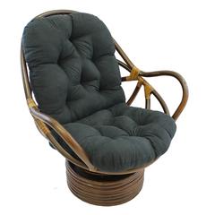 Rattan Swivel Rocker with Micro Suede Cushion