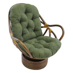 Rattan Swivel Rocker with Micro Suede Cushion