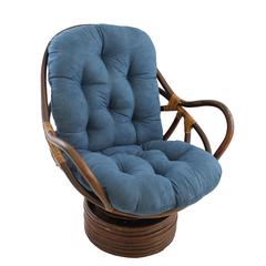 Rattan Swivel Rocker with Micro Suede Cushion