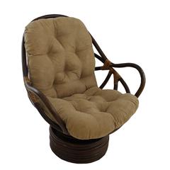 Rattan Swivel Rocker with Micro Suede Cushion