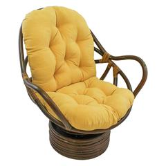 Rattan Swivel Rocker with Micro Suede Cushion