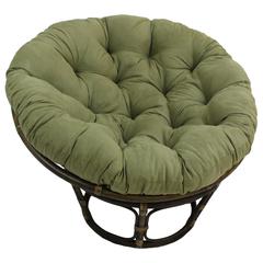 Rattan 42-Inch Papasan Chair with Micro Suede Cushion
