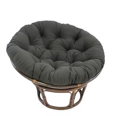42-Inch Rattan Papasan Chair with Solid Twill Cushion