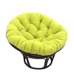 42-Inch Rattan Papasan Chair with Solid Twill Cushion