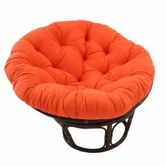 42-Inch Rattan Papasan Chair with Solid Twill Cushion