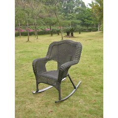 Resin Wicker Camel Back Rocking Chairs (Set of Two)