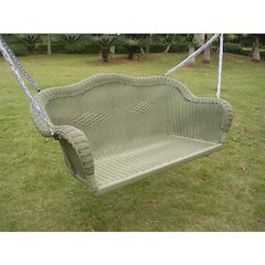 Resin Wicker Hanging Loveseat Swing