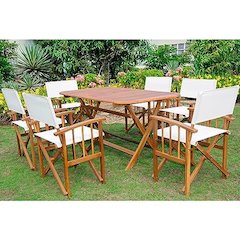 Cariati Acacia Wood 7 Piece Patio Group