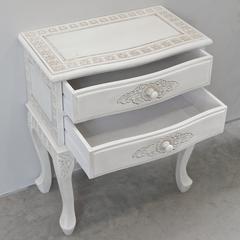 Carved Wood Two Drawer Table
