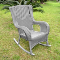 San Tropez Resin Wicker/ Aluminum Rocking Chair, Weathered Grey