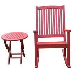 Nicosia Acacia Wood Rocker and Side Table