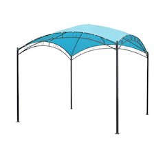Square Gazebo, 10 Ft Dome Top with Steel Frame, Aqua Blue Canopy