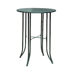 Bar Height Round Table, Green Iron with Intricate Detail, Durable Patio