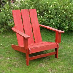 Acacia Large Square Back Adirondack Chair with Barn Red Finish