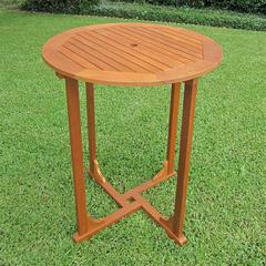 Royal Tahiti Outdoor Wood Bar Height  Round Table