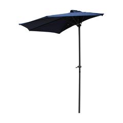 St. Kitts 9-Foot Half Round Vented Patio Wall Umbrella, Navy