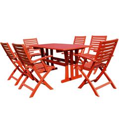 Sciacca Acacia Wood Seven Piece Dining Group