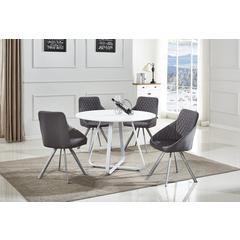 Contemporary High Gloss Mdf Dining Table With Metal Table
