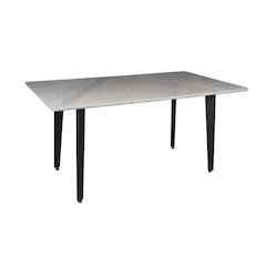 Dining Table with Sintered Stone Top and Metal Black Legs