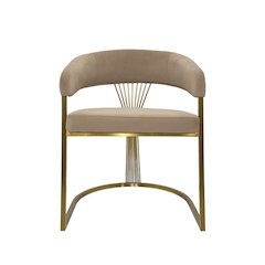 Gray Velvet Cushion Dining Chair with Matte Silver Legs
