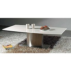 Coffee Table W/ White Marble Top And Stainless Steel Base
