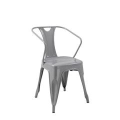 Black Metal Chair With Arm, Set Of 4