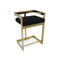 Counter Chair, 26", Black, Gold Base