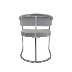 Dark Gray Velvet Cushion Dining Chair with Matte Gold Legs