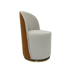 Set of 2 Dining Chair with Gray PU Seat and Matte Silver Legs
