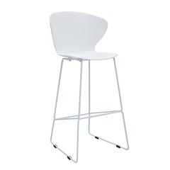 Midcentury Polypropylene Counter Stool With Metal Legs, Set Of 2