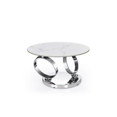 Motion White Ceramic Top Coffee Table With Ss Base