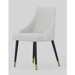 Dining Chair In White Farbric, Set Of 2