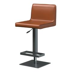 Bar Stool/Black Base, Cognac Pu