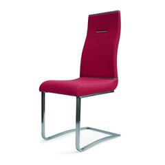 Red Dining Chair With Brushed Stainless Steel, Set Of 2