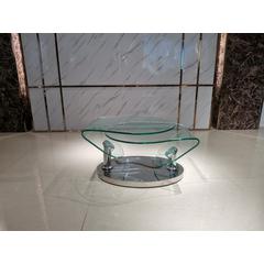 Motion Coffee Table W/Clear Glass  Top, Chrome Base