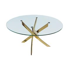 54.4'' Round Dining Table With Gold Base