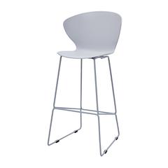 Midcentury Polypropylene Counter Stool With Metal Legs, Set Of 2