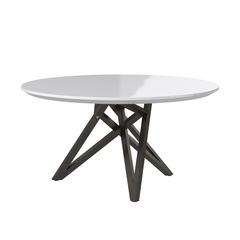 Dining Table With Brushed Gray Stainless Steel Legs