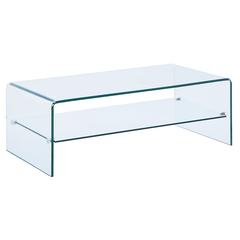 12MM Bent Tempered Glass Coffee Table with 8mm Shelf Glass