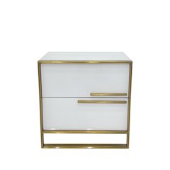 MDF Night Stand with Matte Gold Frame
