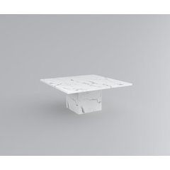 60" Square Marble Table with Square Marble Base