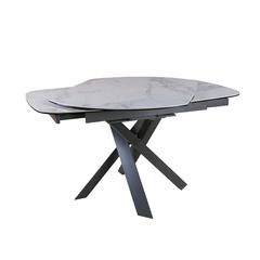 Functional Ceramic Top Dining Table With Gray Metal Legs