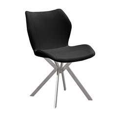 Dining Chair W/ Black Seat And Stainless Steel Legs, Set Of 4