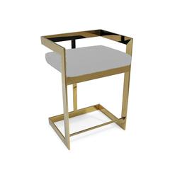 Bar Chair , 30", GOLD BASE, Gray
