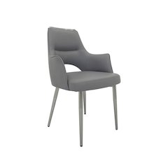 Set of 2 Dining Chair with PU Seat and Matte Gold Legs