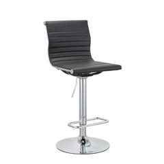 (37'' ~ 45.5'')H Adjustable Pu Bar Stool With Chrome Leg, Set Of 2