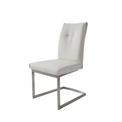 Dining Chair With Pu Seat And Brushed Stainless Steel Leg, Set Of 2