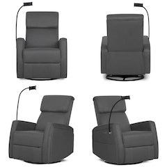 Evolur Maverick Power Recline Glider with Phone or Tablet Holder